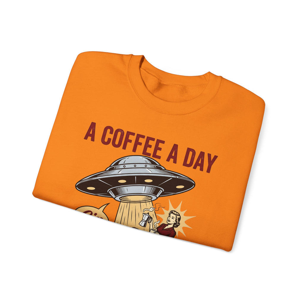 Ufo Coffee Woman Sweatshirt Coffee Alien Gift Women Retro Sweatshirt Alien Sweatshirt Coffee Fan Retro Sweatshirt Extraterrestrial Graphic Vintage Spaceship