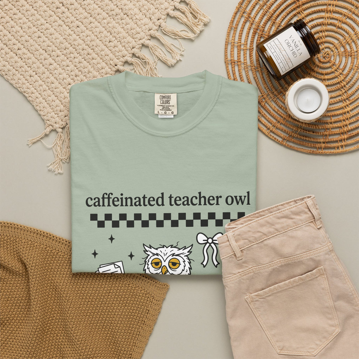 Coffee Owl T-Shirt Teacher Pets Gift Women Kawaii T-Shirt Owl T-Shirt Educator Enthusiast Cute T-Shirt Animal Graphic Hand Drawn Twinkles T-Shirt