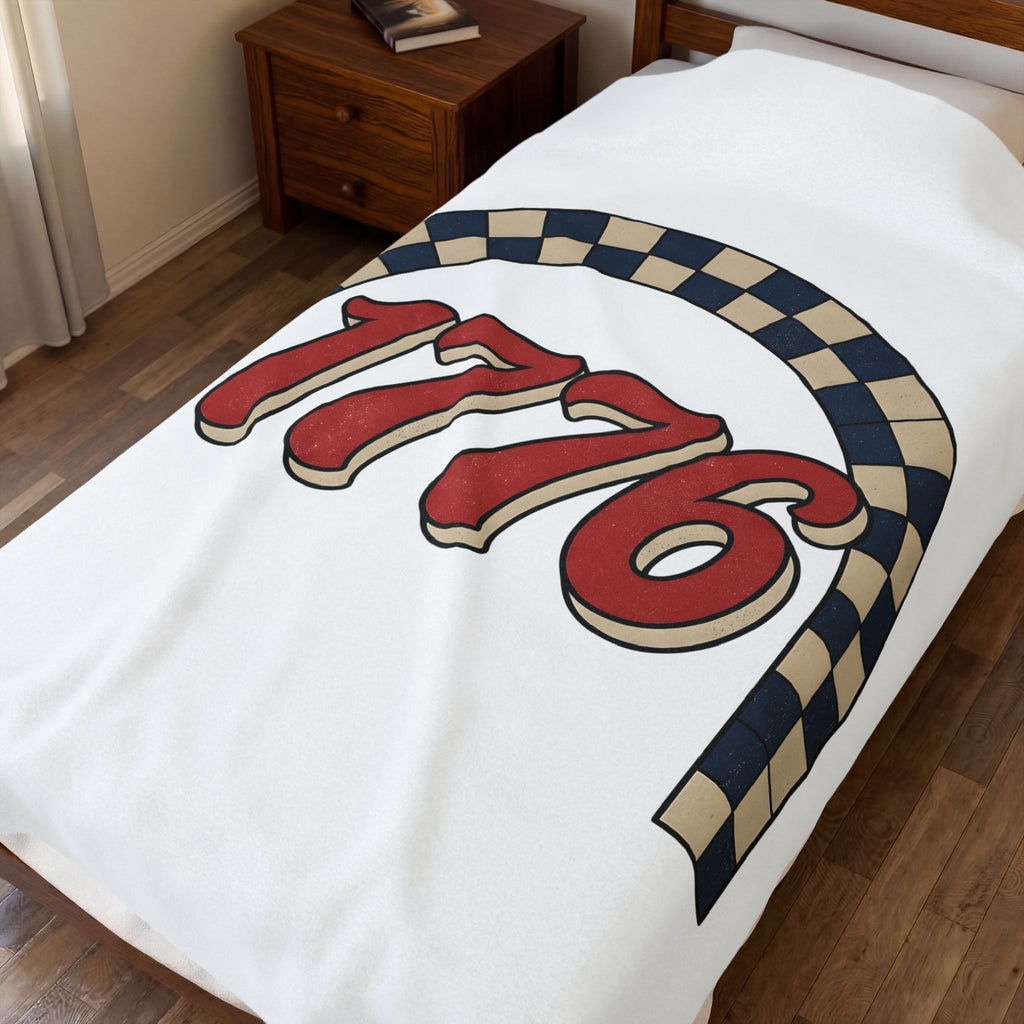 Vintage Numbers Blanket America Patriotic Gift Women Retro Blanket Typography Blanket American Enthusiast Vintage Blanket Star Graphic Distressed