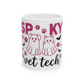Spooky Dog Cat Mug Vet Tech Holiday Gift Women Adorable Mug Halloween Cat Mug Veterinary Technician Fan Cute Mug Christmas Graphic