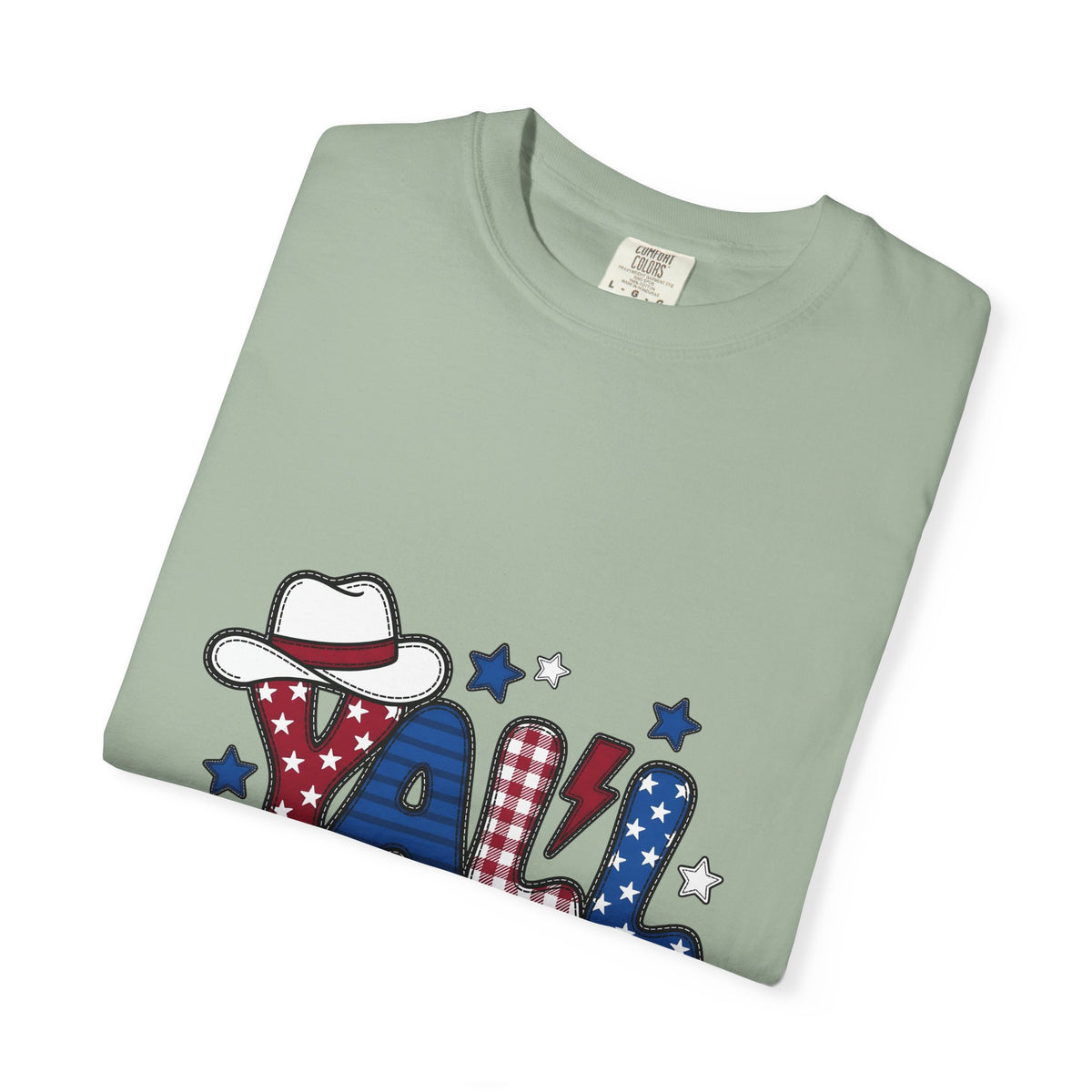 Cowboy Hat Stars T-Shirt America Patriotic Gift Women Cartoon T-Shirt Western Hat T-Shirt Usa Fan Vintage T-Shirt Star Graphic Retro Plaid T-Shirt