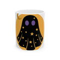 Ghost Halloween Spooky Gift Cute Specter Horror Fan Ghostly Macabre Minimalist Crescent Mug