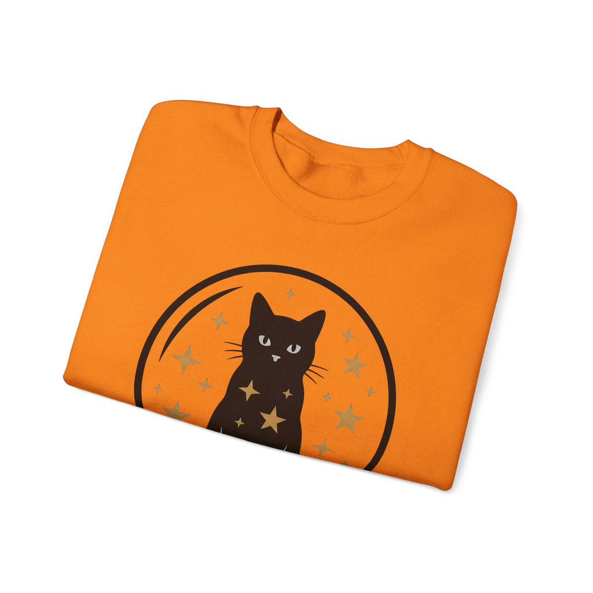 Dark Cat Orb Sweatshirt Cat Magic Gift Women Simple Sweatshirt Black Cat Ball Sweatshirt Cat Fan Feline Graphic Sweatshirt Retro Sparkles Sweatshirt