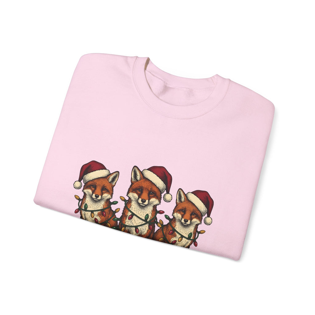 Fox Pack Sweatshirt Christmas Critters Gift Women Cartoon Sweatshirt Foxes Sweatshirt