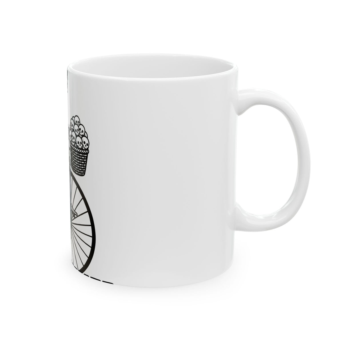 Skeleton Bicycle Mug Halloween Gothic Gift Women Vintage Mug Bike Mug Horror Fan Retro Mug Dark Graphic Hand Drawn Skulls Mug