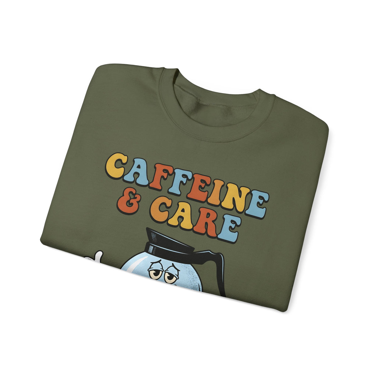 Coffee Pot Character Sweatshirt Nurses Coffee Gift Women Cartoon Sweatshirt Coffee Maker Sweatshirt Nurse Fan Cartoony Sweatshirt Caffeine Graphic Retro