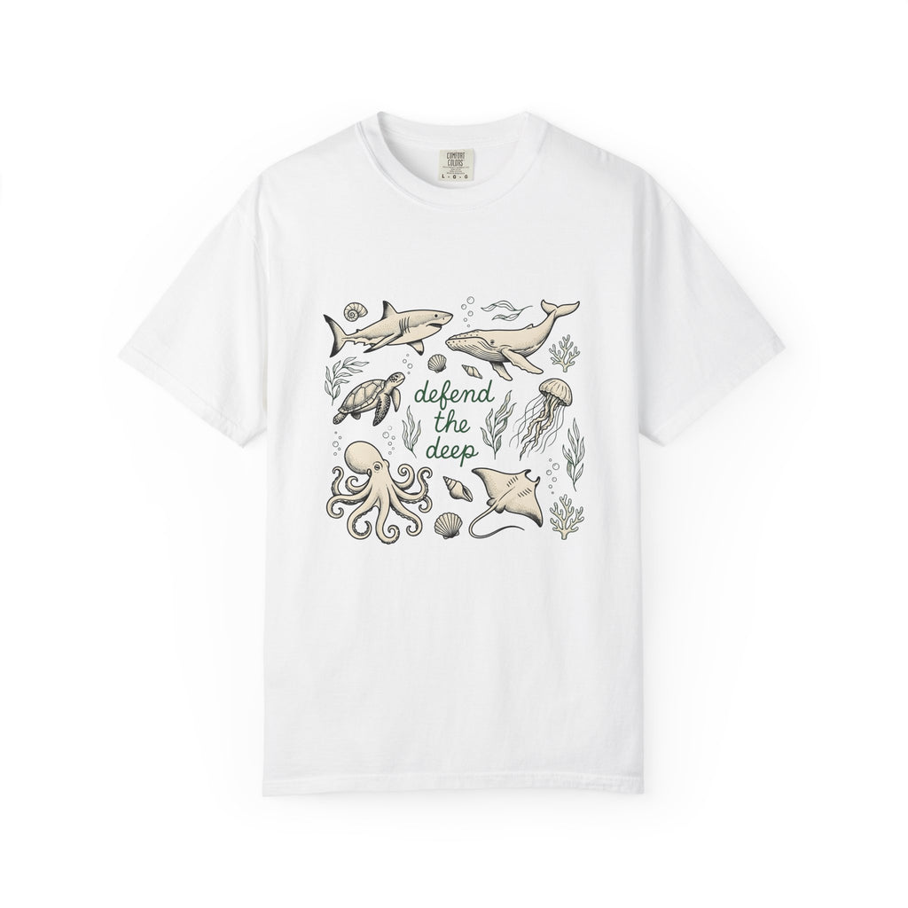 Sea Creatures T-Shirt Ocean Wildlife Gift Women Sketch T-Shirt Marine Life T-Shirt Marine Fan Oceanic T-Shirt Wildlife Graphic Retro Kelp T-Shirt