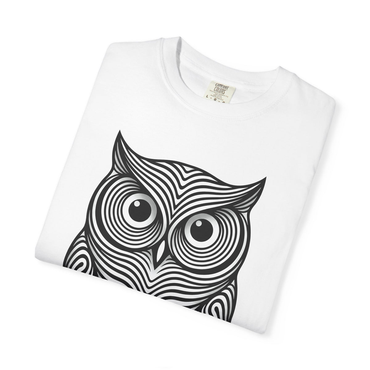 Owl Art T-Shirt Animal Wildlife Gift Women Abstract T-Shirt Hoot T-Shirt Animal Fan Nature Graphic T-Shirt Flat Motif T-Shirt