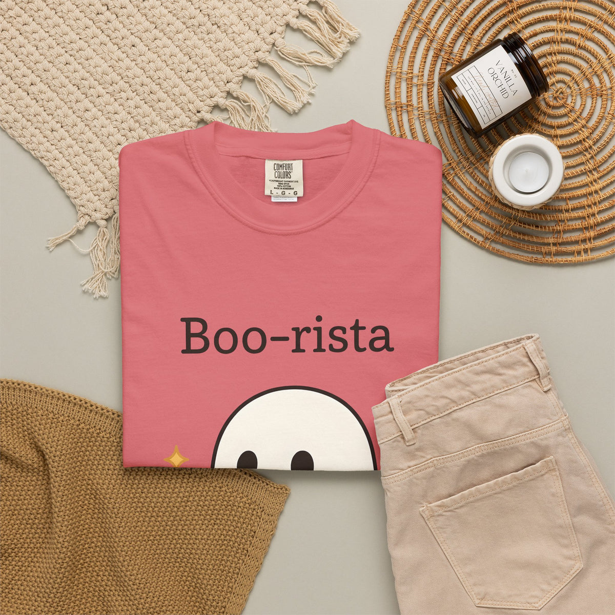 Ghost Barista T-Shirt Coffee Halloween Gift Women Cute T-Shirt Specter T-Shirt Coffee Fan Kawaii T-Shirt Spooky Graphic Cartoon Coffee T-Shirt T-Shirt