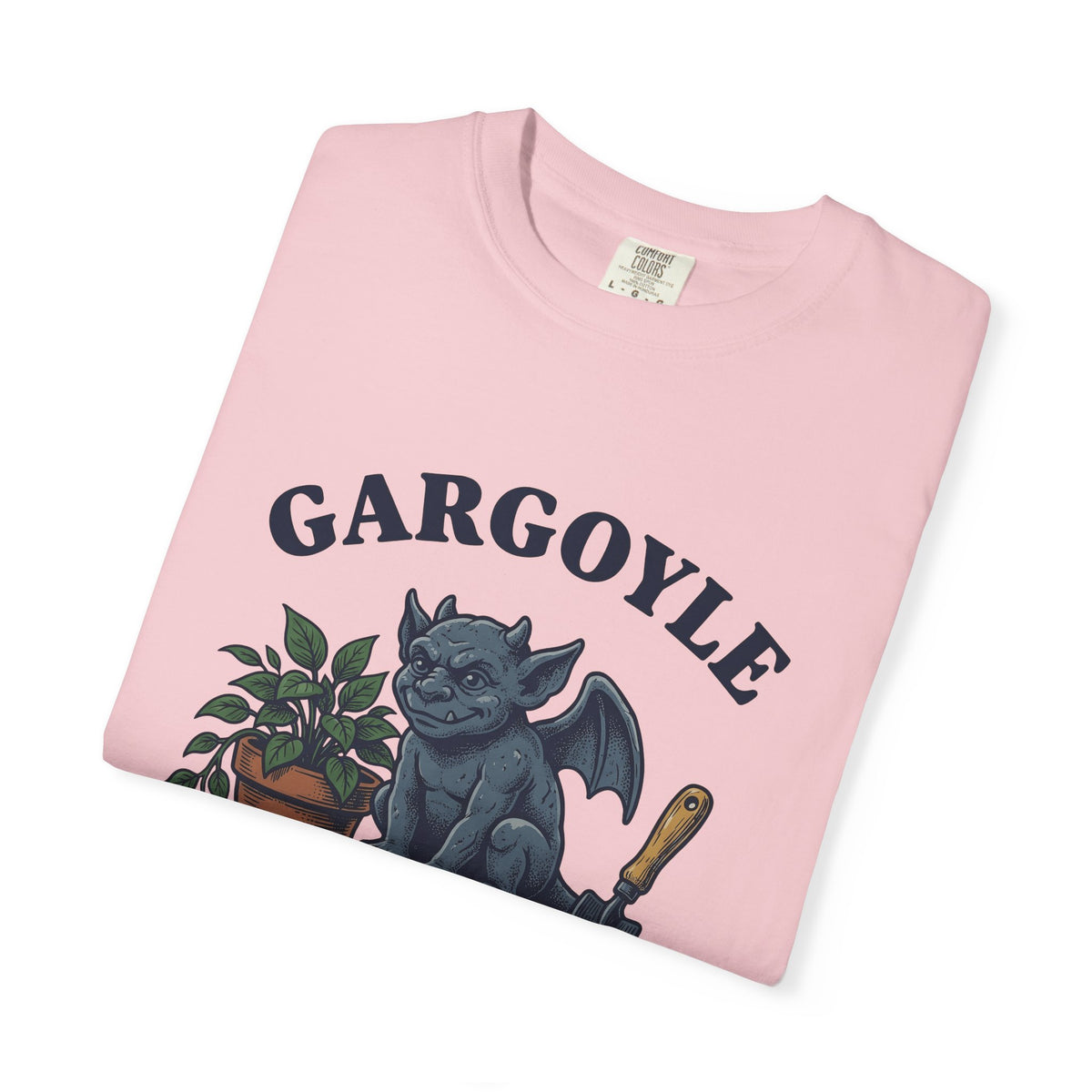 Gargoyle Figure T-Shirt Funny Garden Gift Women Comic T-Shirt Statue T-Shirt Humor Fan Caricature T-Shirt Yard Graphic Old School Planter T-Shirt