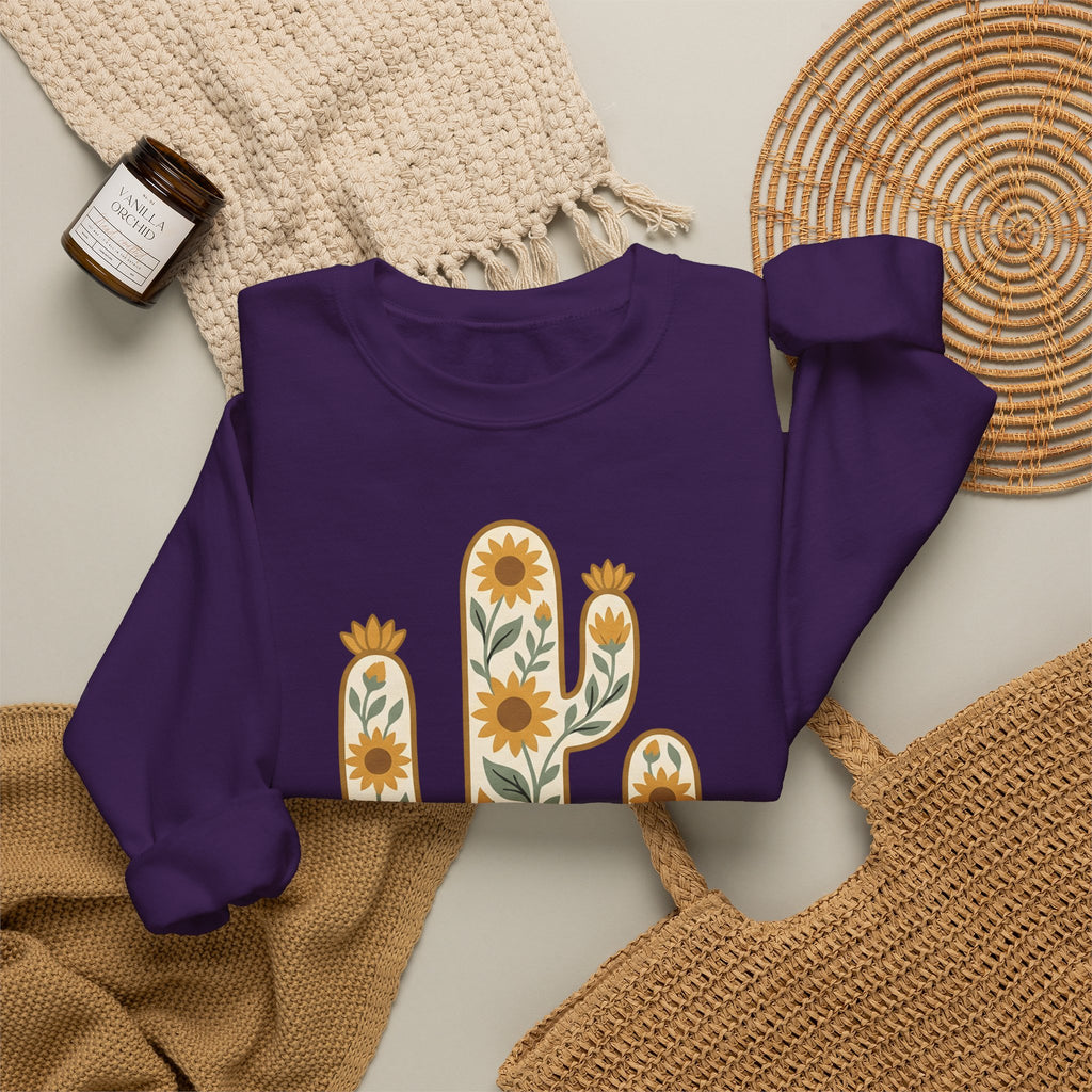 Prickly Flower Sweatshirt Cowgirl Cowboy Gift Women Vintage Sweatshirt Thorn Sweatshirt Rancher Fan Retro Sweatshirt Rodeo Graphic Sketch Sunflower Sweatshirt