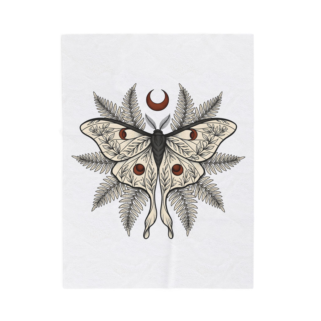 Luna Moth Blanket Boho Chic Nature Gift Women Botanical Blanket Actias Luna Blanket Hippie Fan Botanical Illustration Blanket Environmental Graphic
