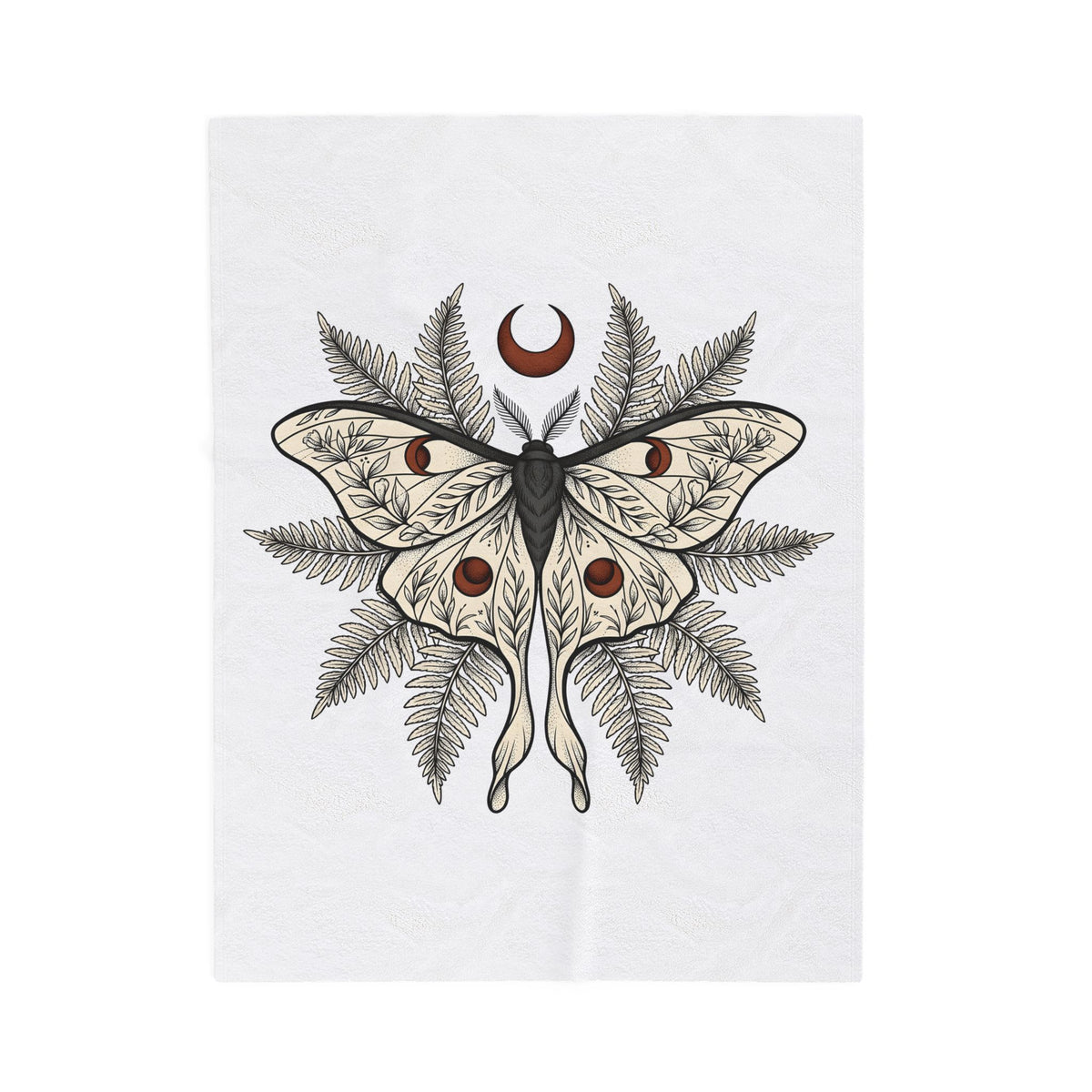 Luna Moth Blanket Boho Chic Nature Gift Women Botanical Blanket Actias Luna Blanket Hippie Fan Botanical Illustration Blanket Environmental Graphic