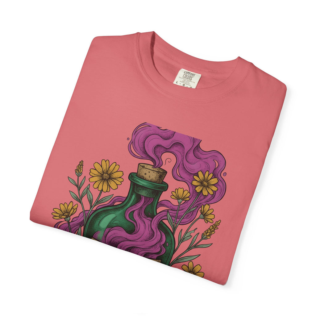 Elixir Flask T-Shirt Halloween Magic Gift Women Cartoon T-Shirt Potion Bottle T-Shirt Spooky Fan Toon T-Shirt Magical Graphic