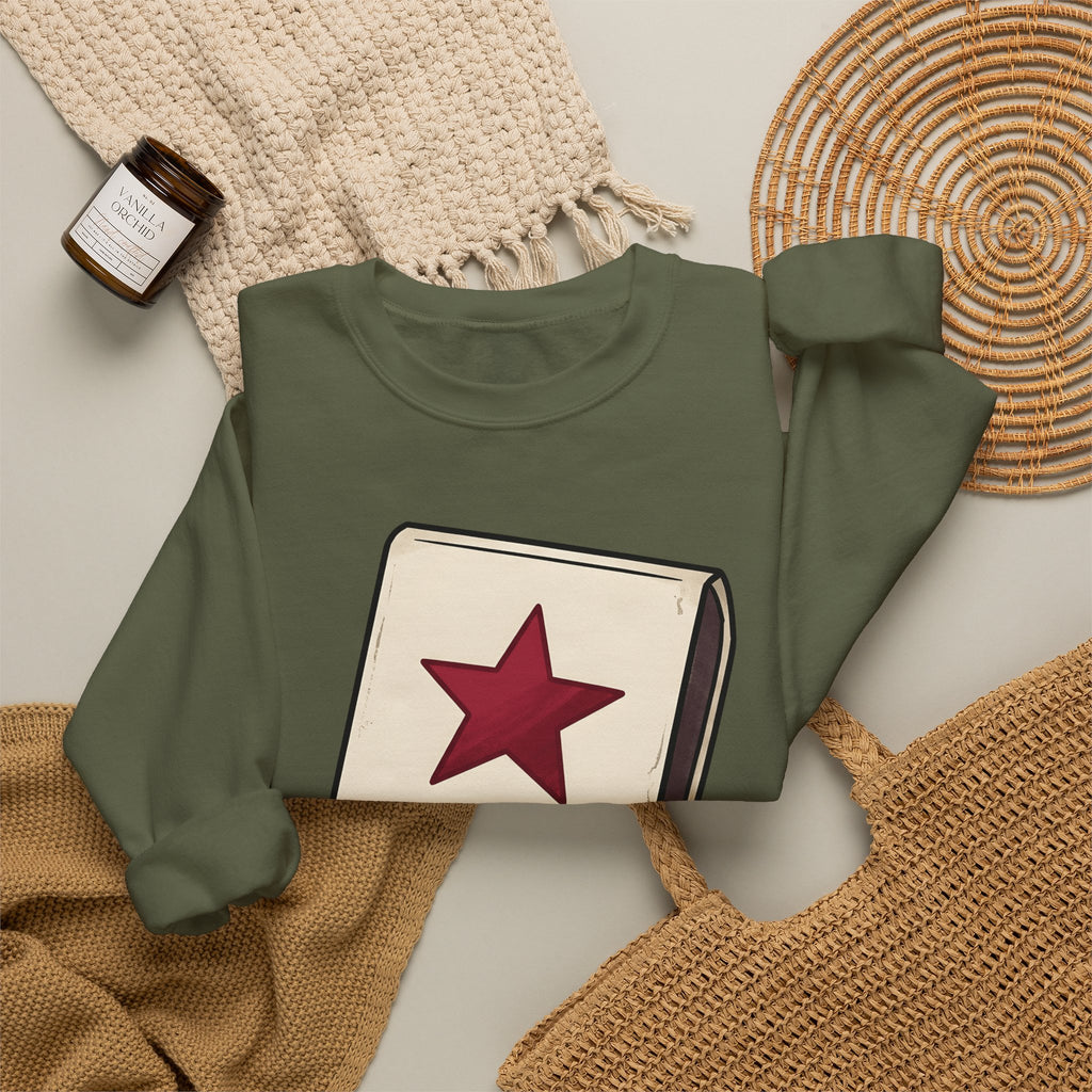 Matchbook Illustration Sweatshirt Cute Quote Gift Women Sketch Sweatshirt Matchcover Sweatshirt Kawaii Fan Doodle Sweatshirt Inspirational Graphic Simple Star