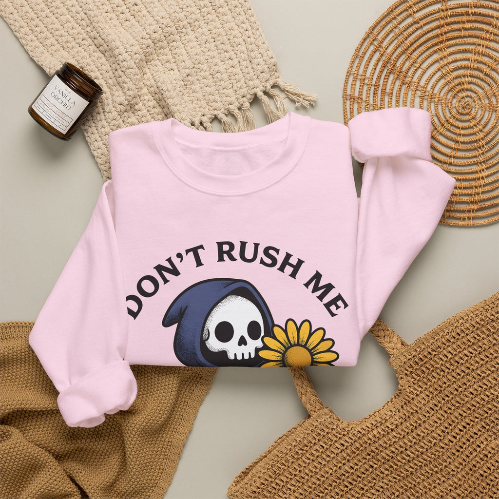 Death Figure Sweatshirt Halloween Witchcraft Gift Women Doodle Sweatshirt Grim Reaper Sweatshirt Horror Fan Skeleton Graphic Sweatshirt Classic Bloom Sweatshirt