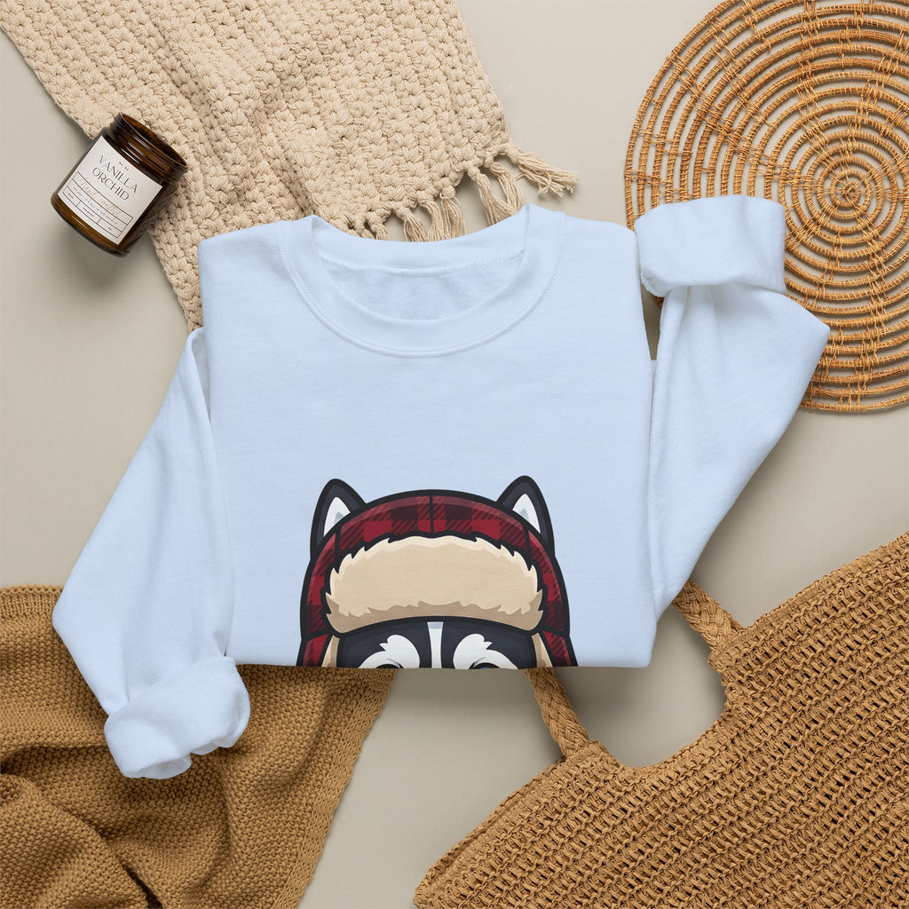 Husky Pup Sweatshirt Dog Companion Gift Women Illustration Sweatshirt Siberian Husky Sweatshirt Dog Fan Husky Graphic Sweatshirt Manga Winter Cap Sweatshirt