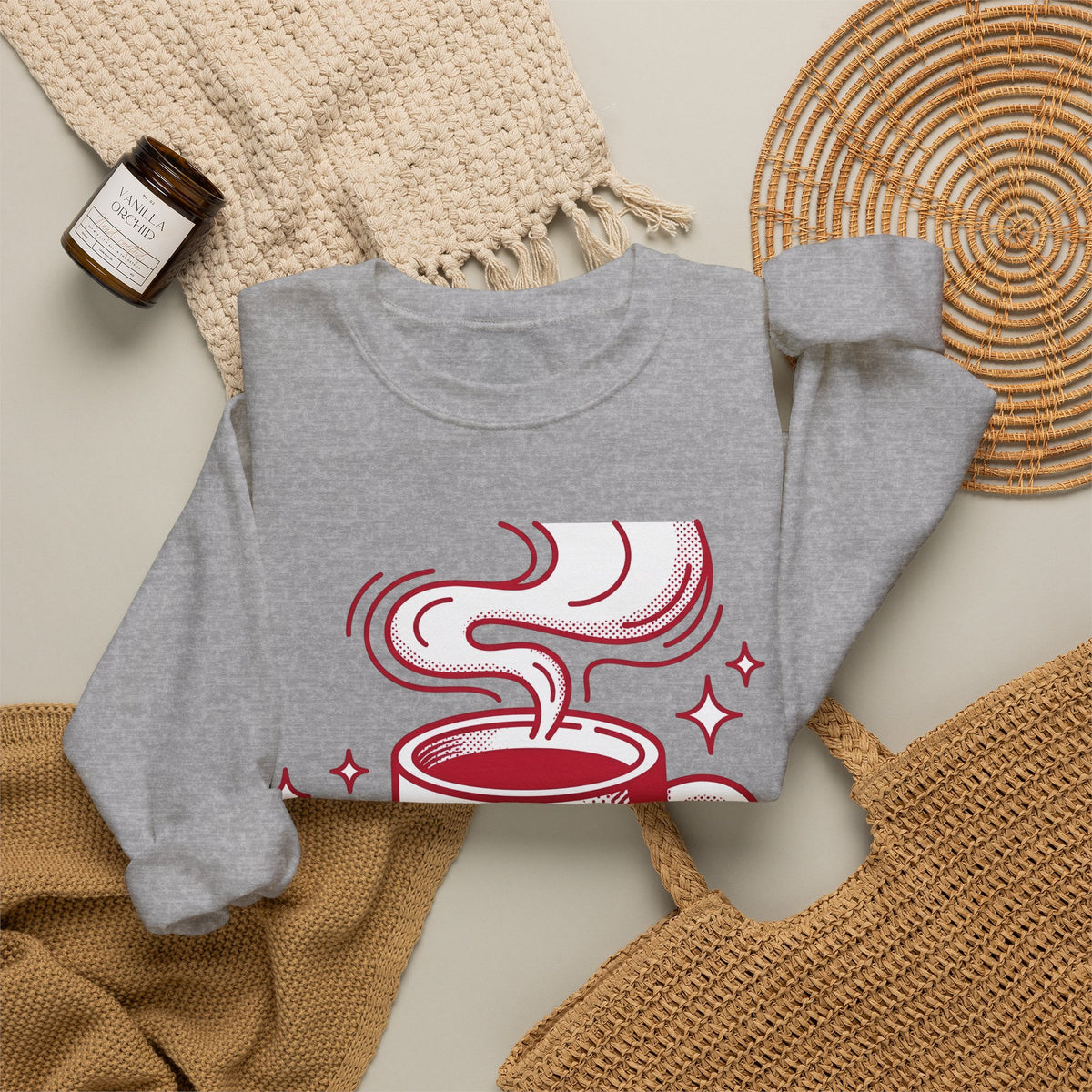 Coffee Cup Sweatshirt St. Valentine's Day Coffee Gift Women Pop Art Sweatshirt Sweatshirt Sweatshirt Valentine Fan Pop Art Sweatshirt Coffee Design Retro Stars Sweatshirt