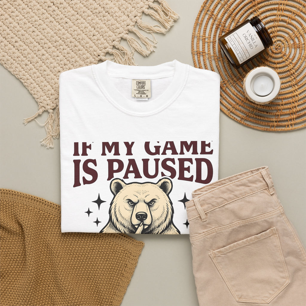 Gamer Bear Gaming Creature Gift Cartoon Teddy Gamer Fan Comic Creature Old School Controller T-Shirt