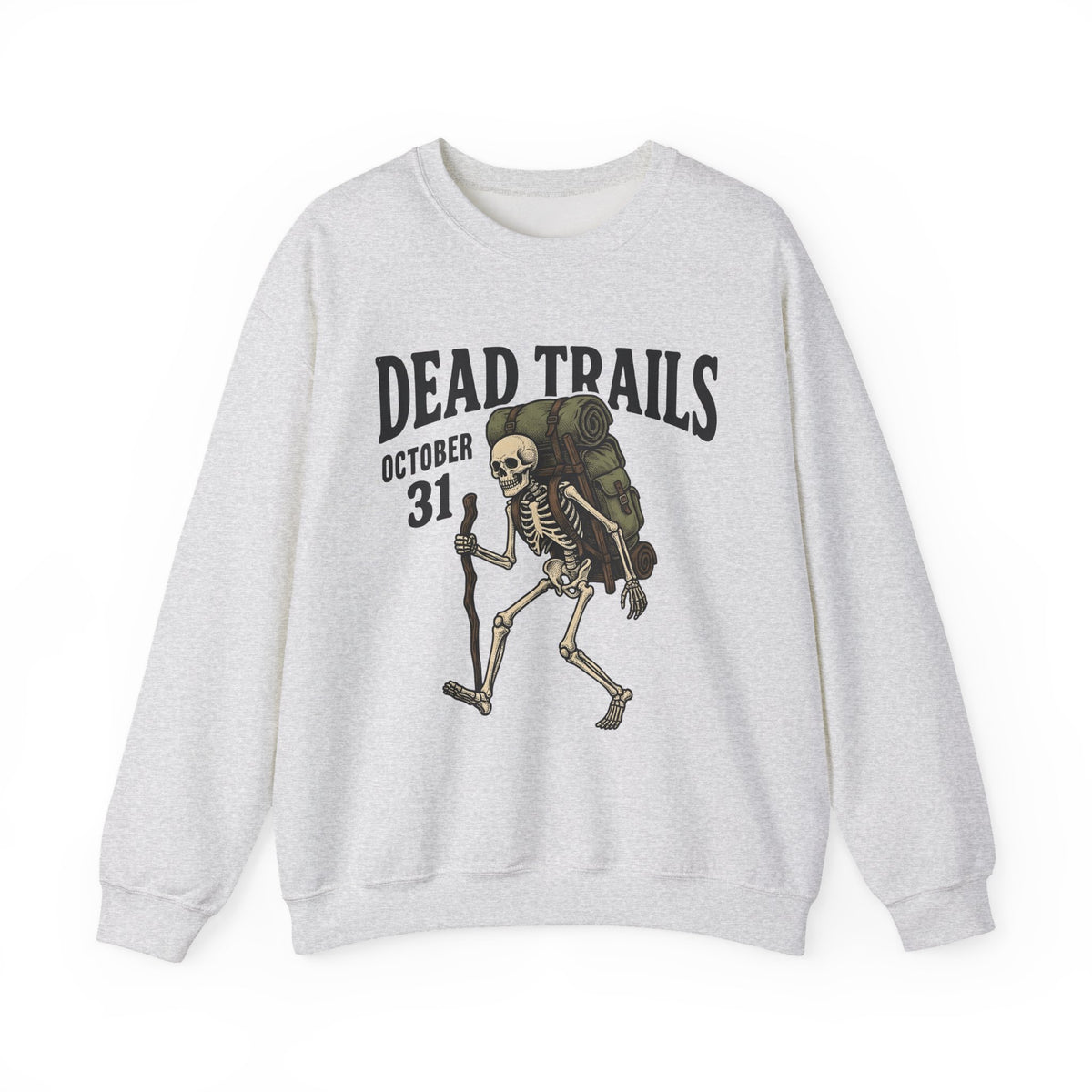 Skull Backpacker Sweatshirt Halloween Outdoors Gift Women Rustic Sweatshirt Backpacker Sweatshirt Horror Fan Spooky Sweatshirt Adventure Graphic Classic