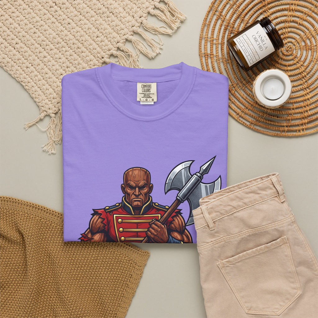 Wooden Soldier T-Shirt Christmas Festive Gift Women Sketch T-Shirt Tin Soldier T-Shirt Holiday Fan Drawing Graphic T-Shirt Hand Drawn War Axe