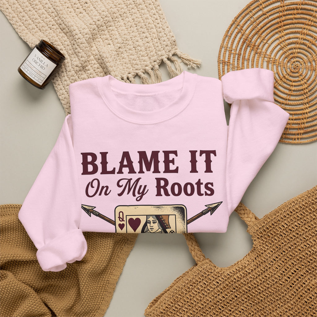 Playing Queen Sweatshirt Cowgirl Western Gift Women Hand Drawn Sweatshirt Queen Sweatshirt Rodeo Fan Illustrated Sweatshirt Country Graphic Folk Liquor Glass