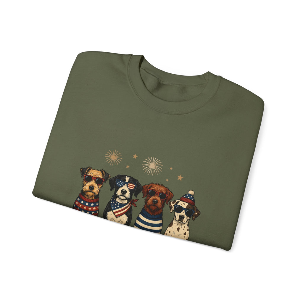 American Dogs Sweatshirt America 4Th Of July Creatures Gift Women Rustic Sweatshirt Canine Sweatshirt Patriot Fan Country Sweatshirt Beast Graphic Ink Drawing