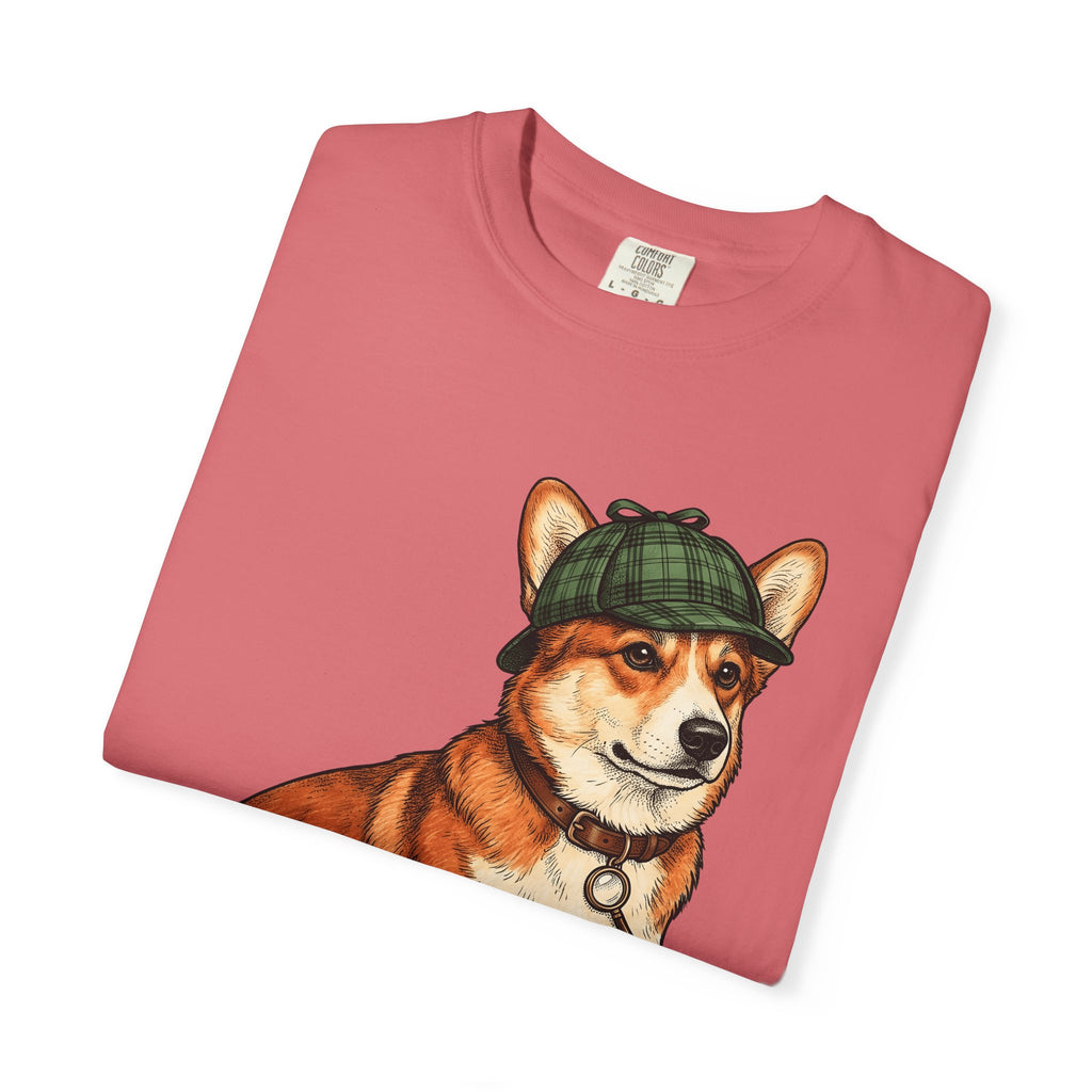 Corgi Puppy Dog Animals Gift Sketch Puppy Dog Fan Canine Doggy Retro Detective Cap T-Shirt