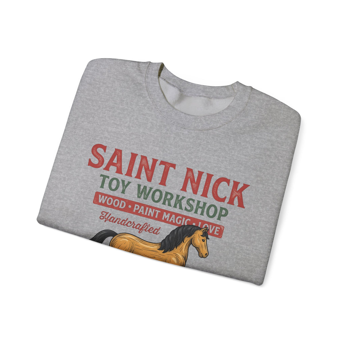 Rocking Horse Sweatshirt Christmas Dolls Gift Women Retro Sweatshirt Hobby Horse T-Sh