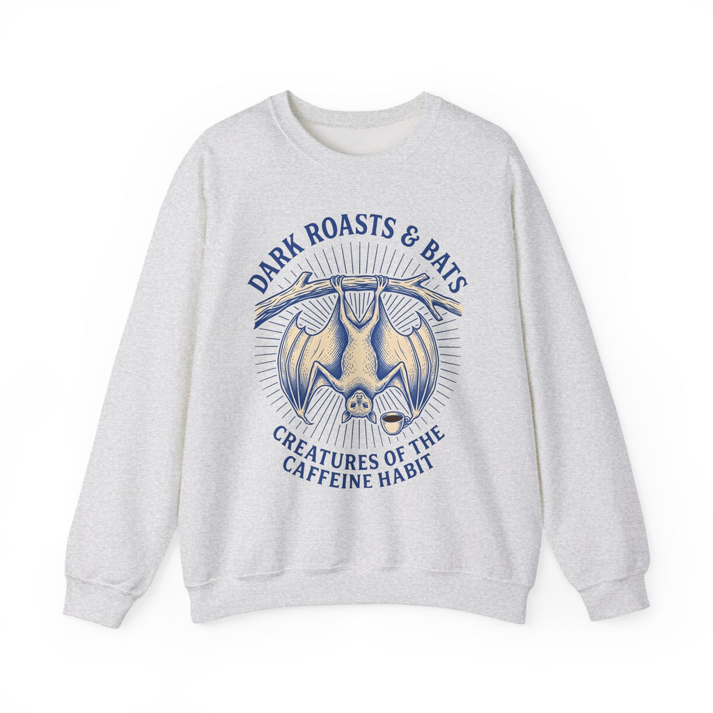 Flying Bat Coffee Sweatshirt Coffee Fauna Gift Women Classic Sweatshirt Coffee Drink Sweatshirt Coffee Fan Wildlife Graphic Sweatshirt Line Art Perch Branch