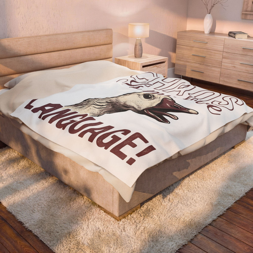 Goose Graphic Blanket Funny Animal Gift Women Hand Drawn Blanket Goose Blanket Humor Fan Fowl Graphic Vintage Animal Humor Blanket