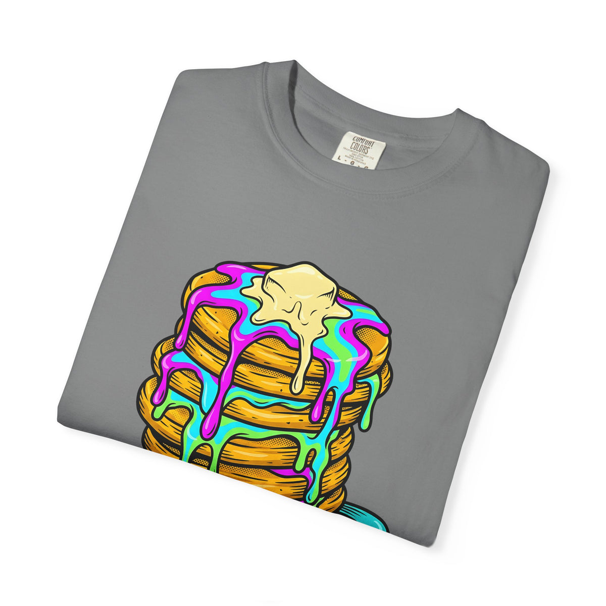Pancake Tower T-Shirt Desserts Brunch Gift Women Cartoon T-Shirt Stack T-Shirt Sweets Fan Cute T-Shirt Breakfast Graphic Vintage Honey T-Shirt