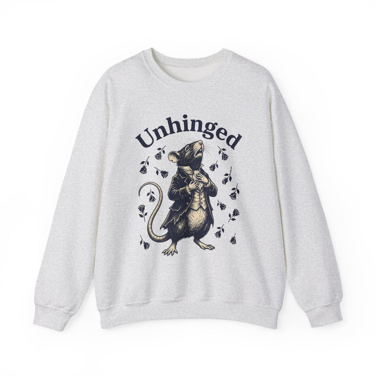 Dressed Mouse Sweatshirt Funny Pet Gift Women Retro Sweatshirt Mouse Sweatshirt Humor Fan Vintage Sweatshirt Animal Graphic Sketch Flower Sweatshirt