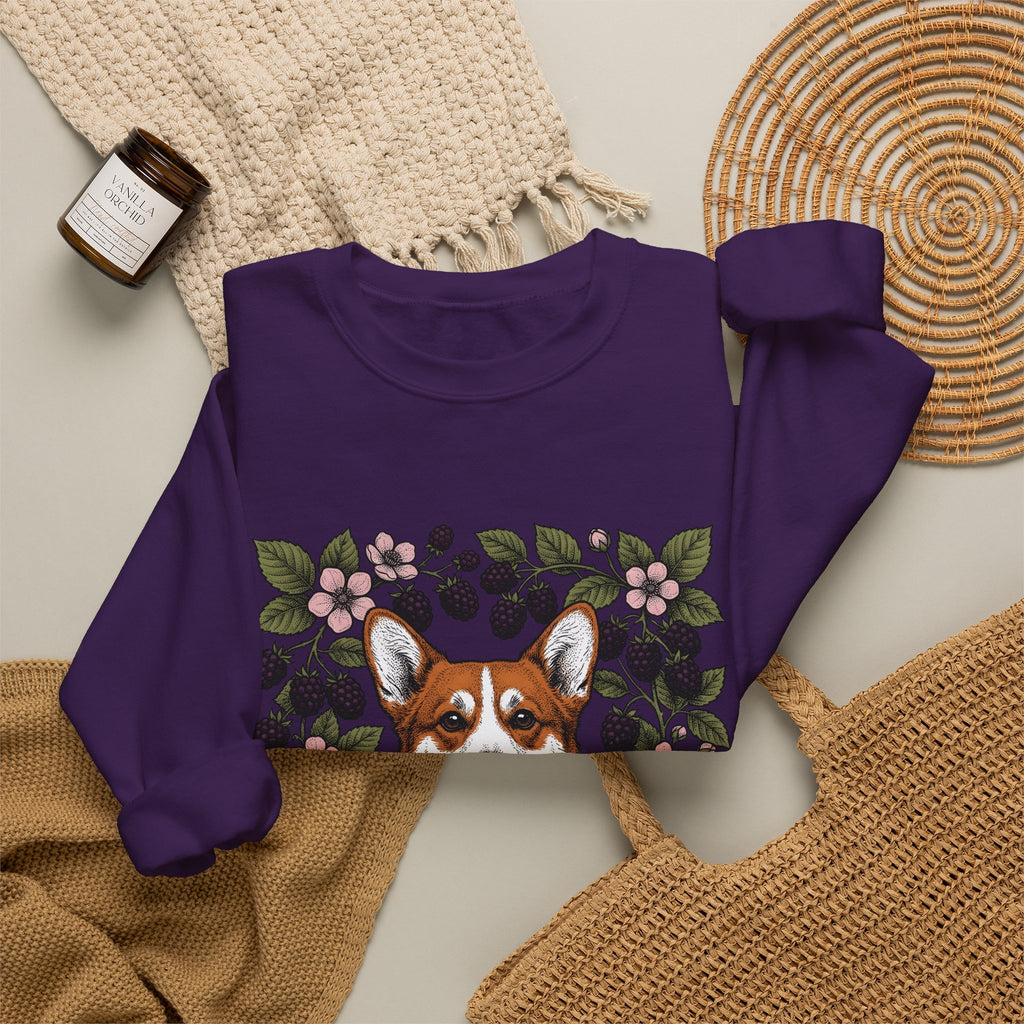 Corgi Hound Sweatshirt Dog Arrangement Gift Women Blossom Sweatshirt Pembroke Welsh Corgi Sweatshirt Dog Fan Corgi Graphic Hound Illustration Sketch