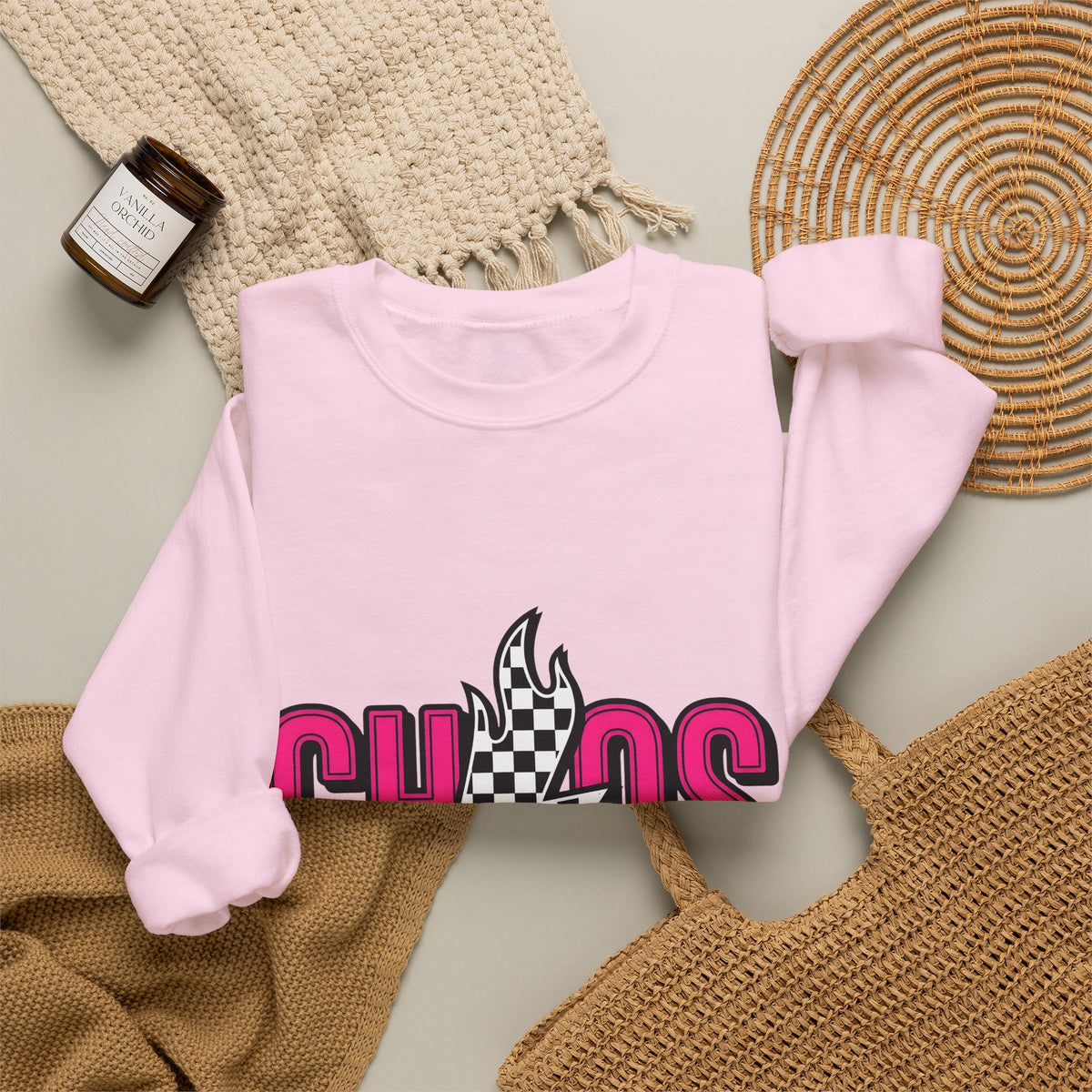 Thunderbolt Sweatshirt Mom Fun Gift Women Heavy Sweatshirt Lightning Sweatshirt Mother Fan Brutal Sweatshirt Humorous Graphic Old School Tartan Sweatshirt
