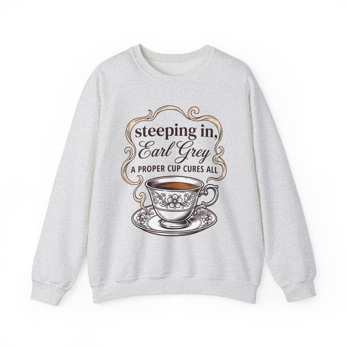 Tea Cup Sweatshirt Tea Plant Gift Women Classic Sweatshirt Teacup Sweatshirt Tea Fan Vintage Sweatshirt Floral Graphic Line Art Steam Sweatshirt