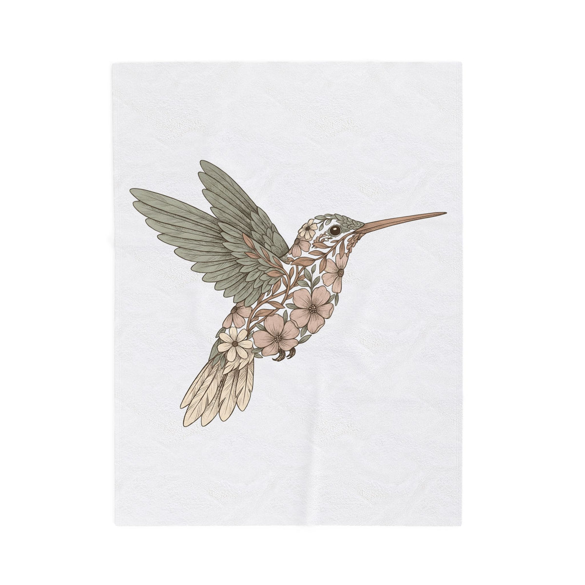 Hummingbird Floral Blanket Boho Chic Nature Gift Women Boho Blanket Hummingbird Blanket Bohemian Fan Tribal Blanket Environmental Graphic Hand