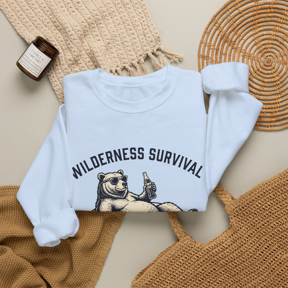 Bear Pool Float Sweatshirt Camping Joke Gift Women Retro Sweatshirt Inflatable Sweatshirt Camper Fan Vintage Sweatshirt Pun Graphic Sketch Shades Sweatshirt