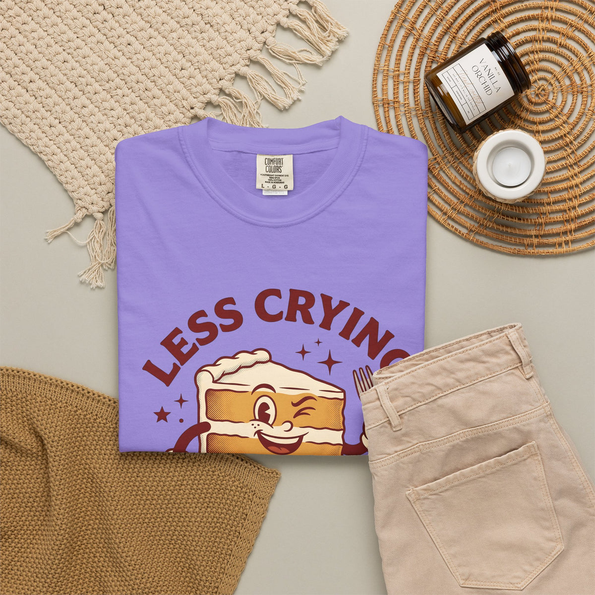 Cake Character T-Shirt Desserts Baking Gift Women Cartoon T-Shirt Pastry T-Shirt Sweets Fan Comic T-Shirt Baker Graphic Retro Fork T-Shirt