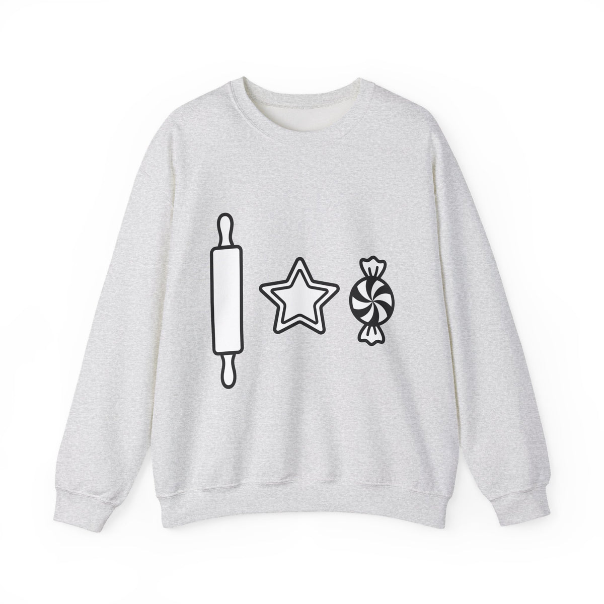 Pastry Symbols Christmas Desserts Gift Simple Bakery Holiday Fan Minimalist Treat Contemporary Sweatshirt