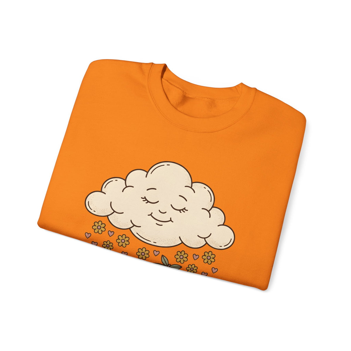 Joyful Cloud Sweatshirt Boho Chic Encouragement Gift Women Cartoon Sweatshirt Cloud Sweatshirt Bohemian Fan Illustrated Graphic Sweatshirt Hand Drawn Bloom