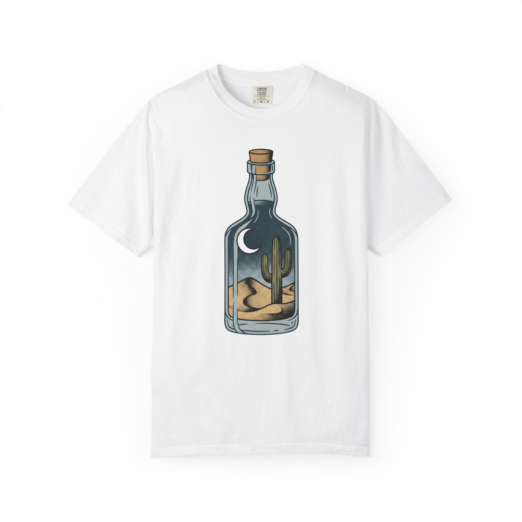 Desert Bottle T-Shirt Cowgirl Ranch Gift Women Illustrative Tattoo T-Shirt Canteen T-Shirt Cowboy Fan Tattooed T-Shirt Farm Graphic Hand Drawn Moon