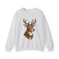Stag Christmas Fauna Gift Cartoon Deer Xmas Fan Reindeer Hand Painted Holiday Bells Sweatshirt