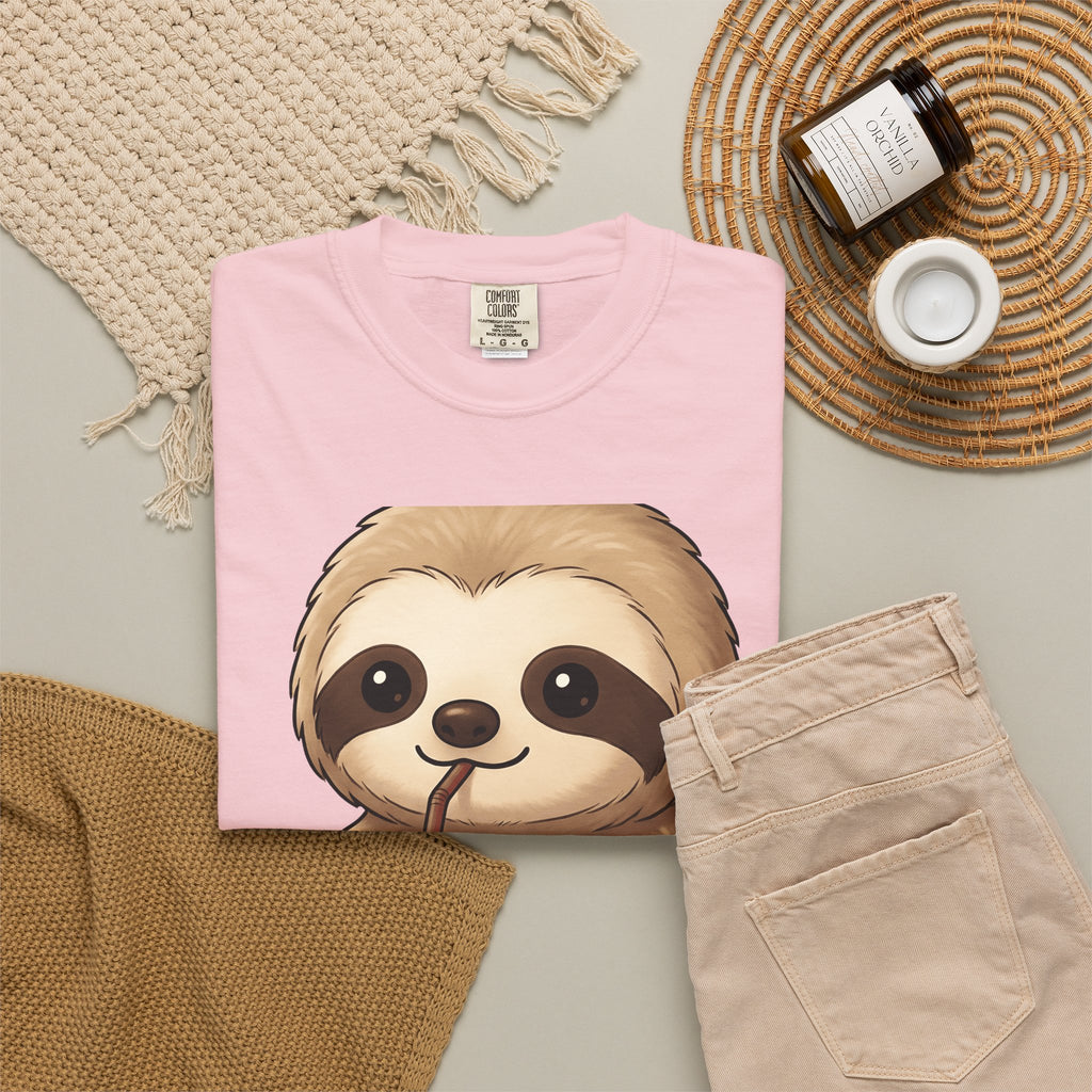 Sloth Java T-Shirt Coffee Creature Gift Women Playful T-Shirt Java T-Shirt Coffee Fan Cute T-Shirt Animal Graphic Sketch Cup T-Shirt