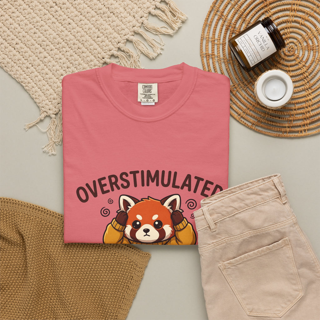 Red Panda T-Shirt Moms Anxiety Gift Women Kawaii T-Shirt Panda T-Shirt Motherhood Fan Mental Health Graphic T-Shirt Cartoon Sweater T-Shirt