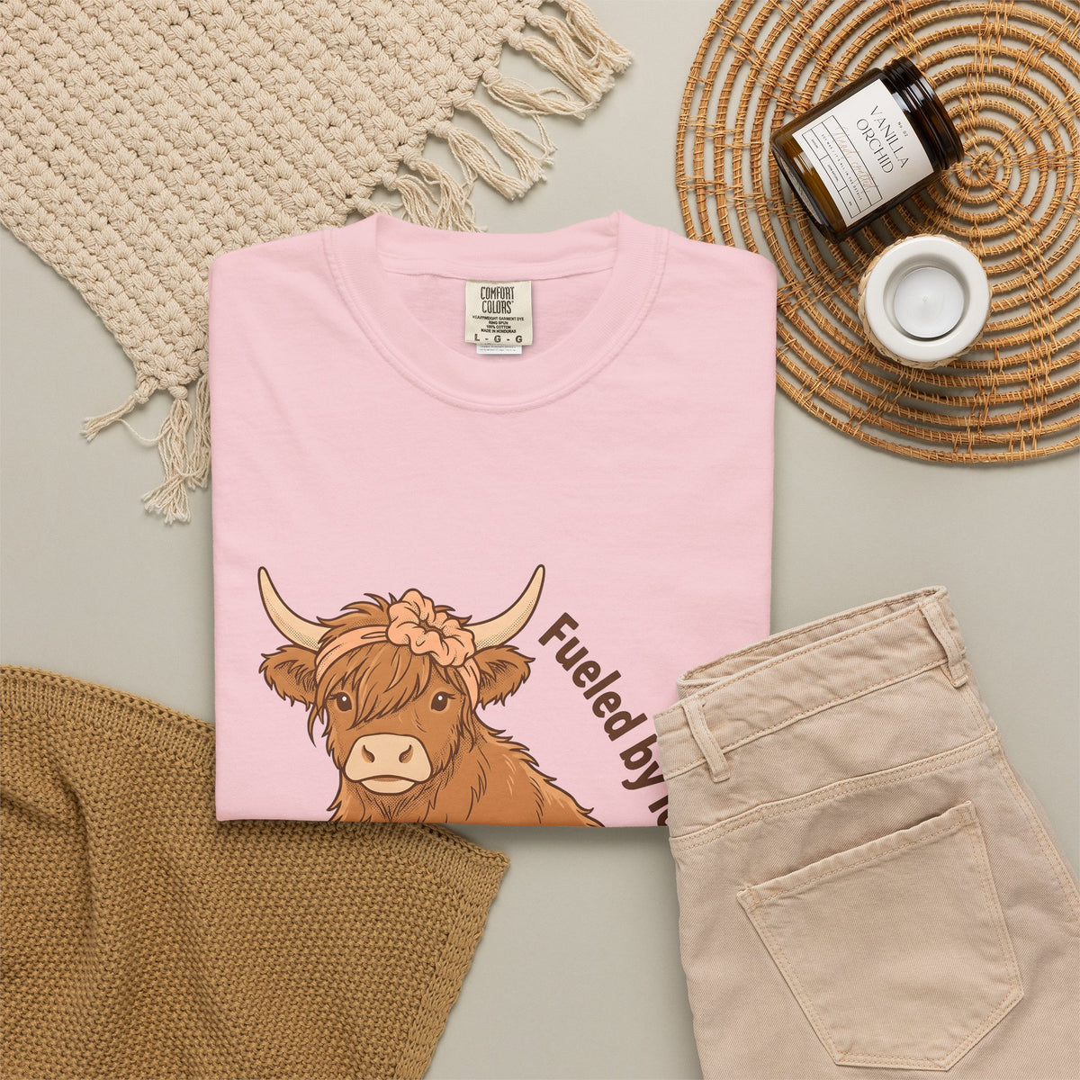 Highland Bull T-Shirt Moms Espresso Gift Women Adorable T-Shirt Highland Cattle T-Shirt Motherhood Fan Cute T-Shirt Coffee Graphic Retro Hair Tie