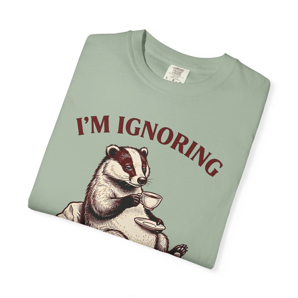 Badger Tea Funny Creatures Gift Sketch Tea Humor Fan Drawing Cartoon Tea Cup T-Shirt