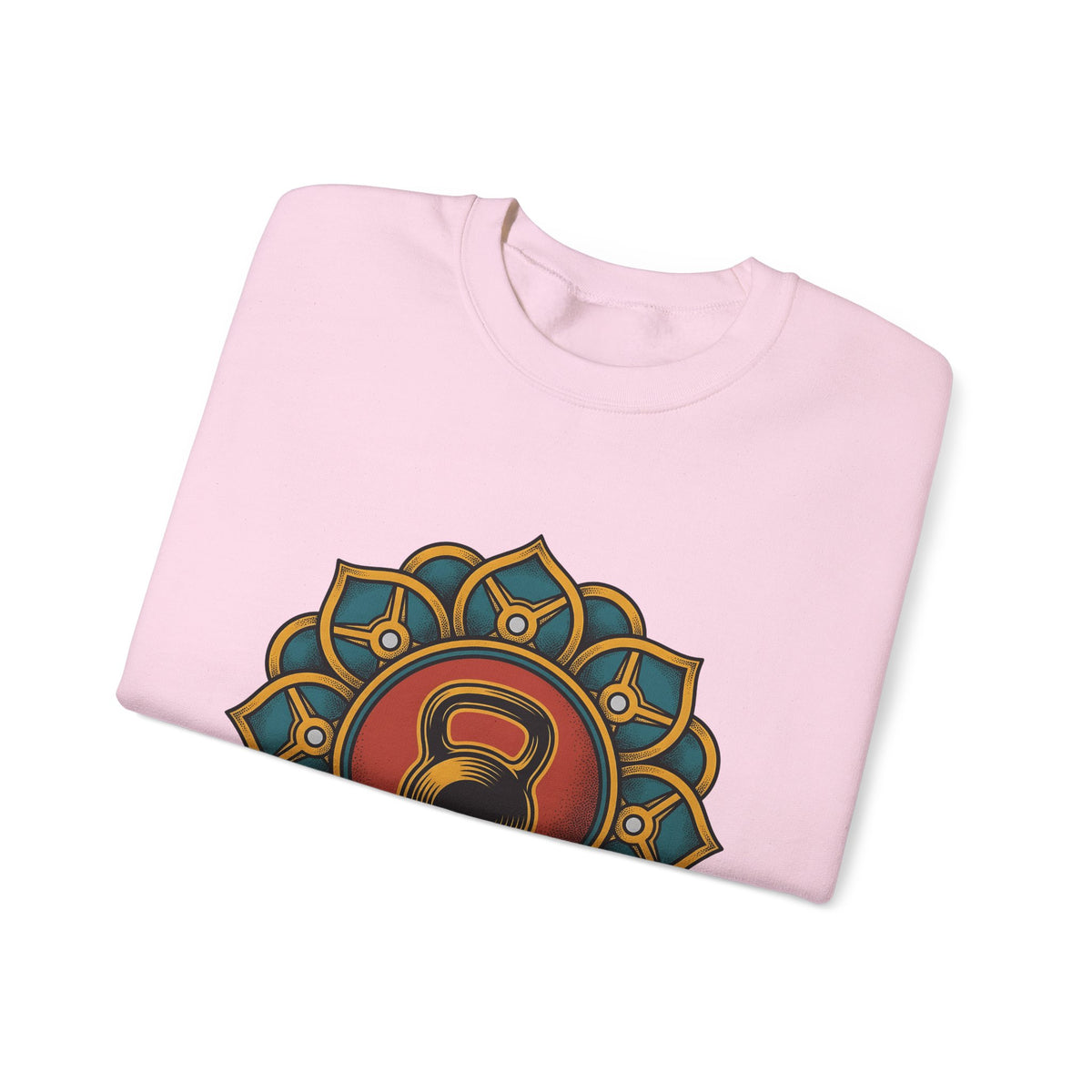 Kettlebell Mandala Sweatshirt Sports Fitness Gift Women Boho Sweatshirt Kettlebell Sweatshirt Athlete Enthusiast Hippie Sweatshirt Workout Graphic Vintage