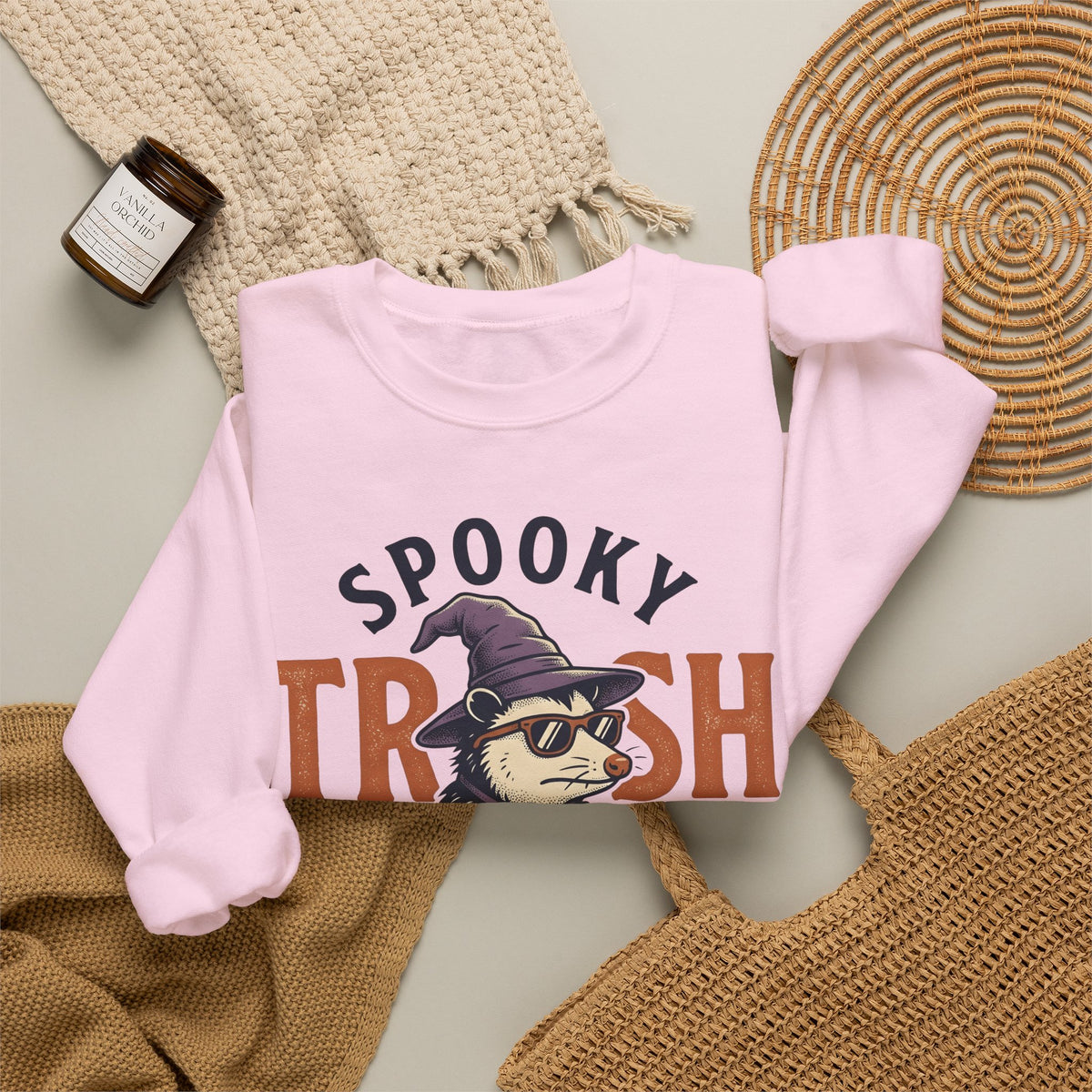 Possum Wizard Halloween Animal Gift Vintage Opossum Spooky Fan Retro Creature Hand Drawn Sweatshirt