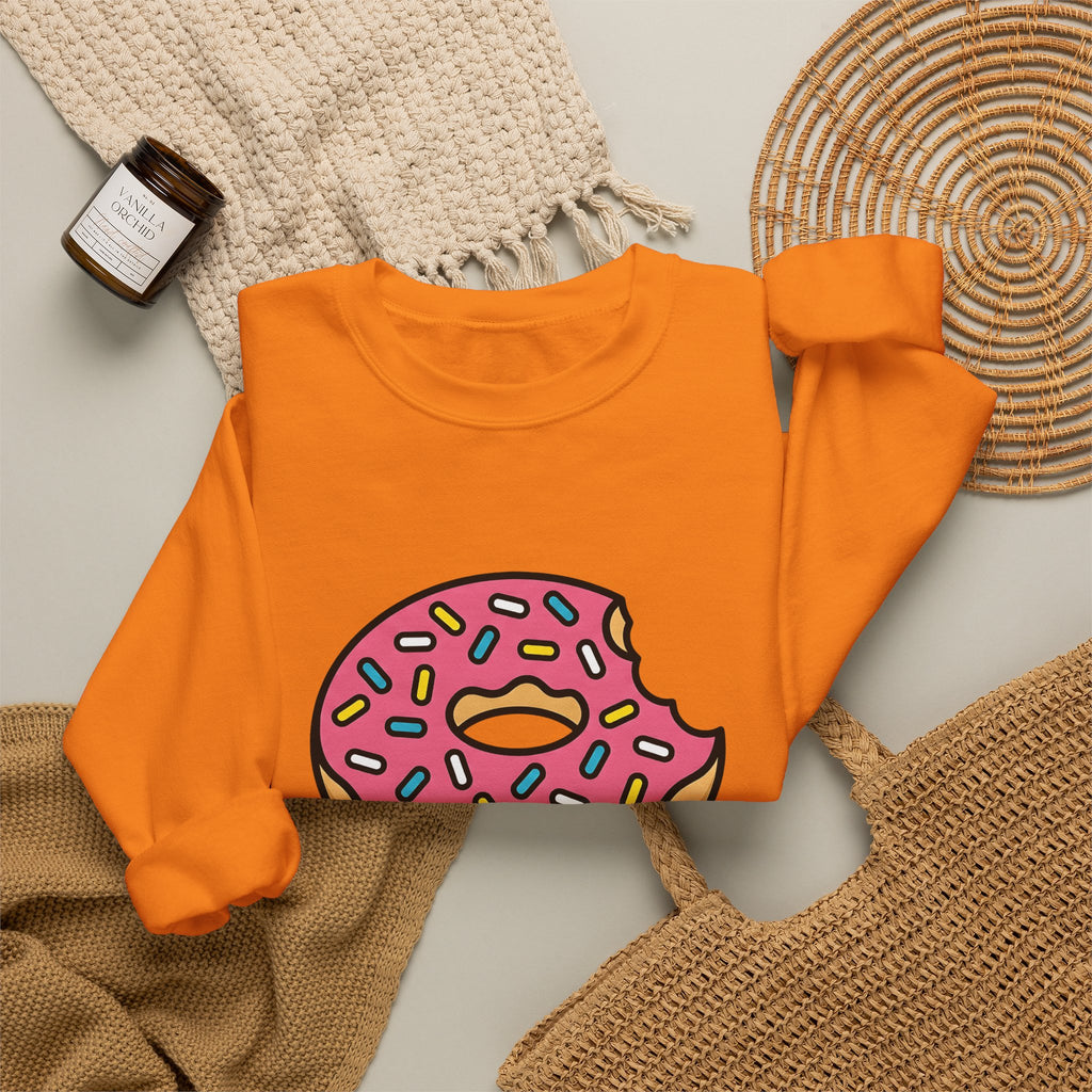 Donut Drawing Sweatshirt Desserts Cuisine Gift Women Charming Sweatshirt Doughnut Sweatshirt Pastry Fan Cartoon Sweatshirt Food Graphic Animation Candy Sweatshirt